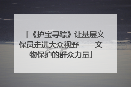 《护宝寻踪》让基层文保员走进大众视野——文物保护的群众力量