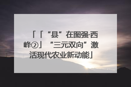 「“县”在图强·西峰②」“三元双向”激活现代农业新动能