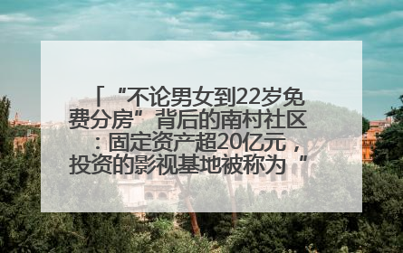 “不论男女到22岁免费分房”背后的南村社区：固定资产超20亿元，投资的影视基地被称为“山村好莱坞”