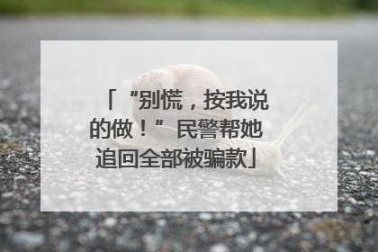 “别慌，按我说的做！”民警帮她追回全部被骗款