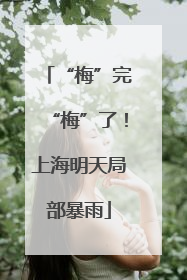 “梅”完“梅”了！上海明天局部暴雨