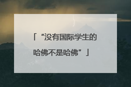 “没有国际学生的哈佛不是哈佛”