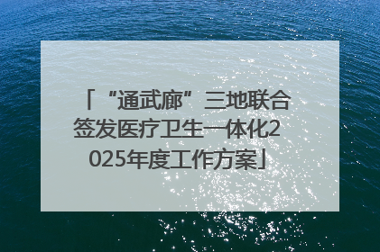 “通武廊”三地联合签发医疗卫生一体化2025年度工作方案