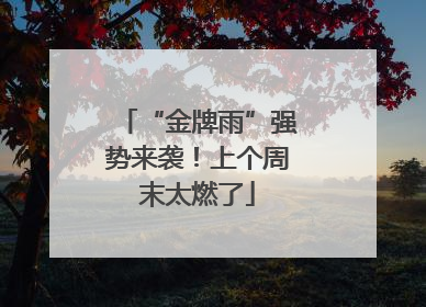 “金牌雨”强势来袭！上个周末太燃了