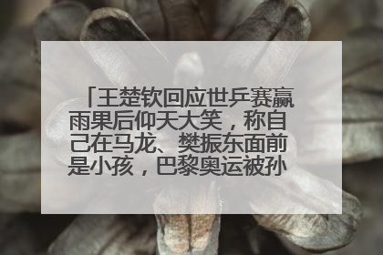 王楚钦回应世乒赛赢雨果后仰天大笑，称自己在马龙、樊振东面前是小孩，巴黎奥运被孙颖莎带着打