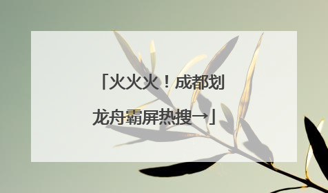 火火火！成都划龙舟霸屏热搜→