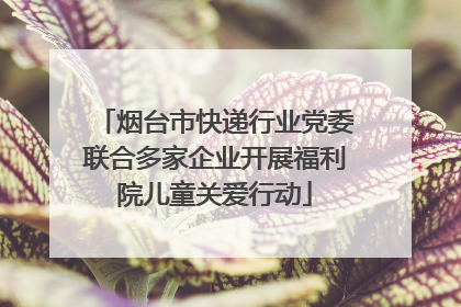 烟台市快递行业党委联合多家企业开展福利院儿童关爱行动
