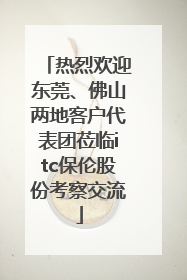 热烈欢迎东莞、佛山两地客户代表团莅临itc保伦股份考察交流