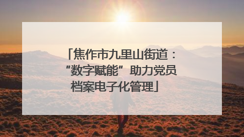 焦作市九里山街道：“数字赋能”助力党员档案电子化管理