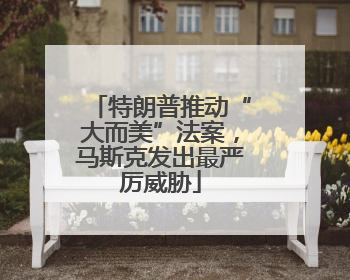 特朗普推动“大而美”法案，马斯克发出最严厉威胁