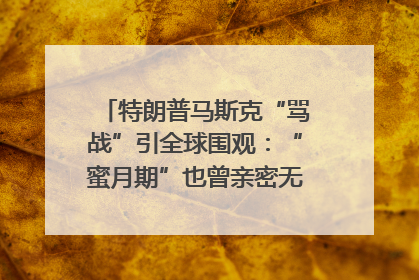 特朗普马斯克“骂战”引全球围观：“蜜月期”也曾亲密无间｜国际观察