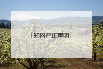 知网严正声明