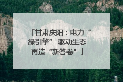 甘肃庆阳：电力“绿引擎” 驱动生态再造“新答卷”