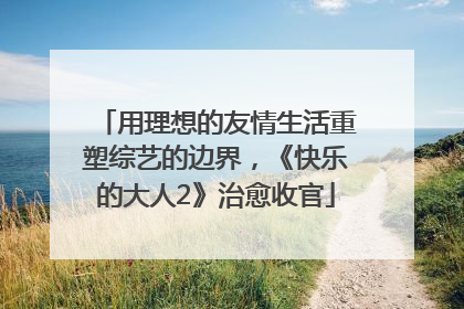 用理想的友情生活重塑综艺的边界，《快乐的大人2》治愈收官