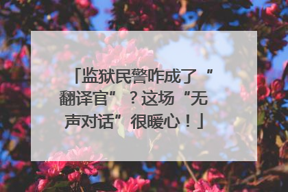 监狱民警咋成了“翻译官”？这场“无声对话”很暖心！