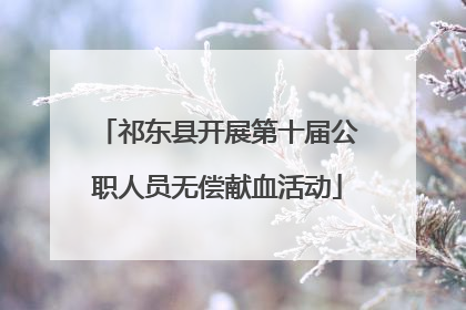 祁东县开展第十届公职人员无偿献血活动