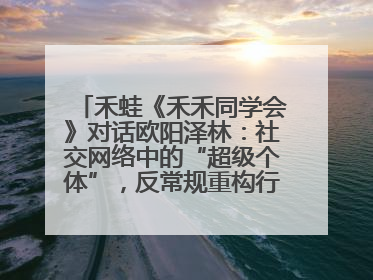 禾蛙《禾禾同学会》对话欧阳泽林：社交网络中的“超级个体”，反常规重构行业生态！