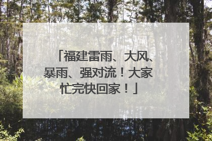 福建雷雨、大风、暴雨、强对流！大家忙完快回家！
