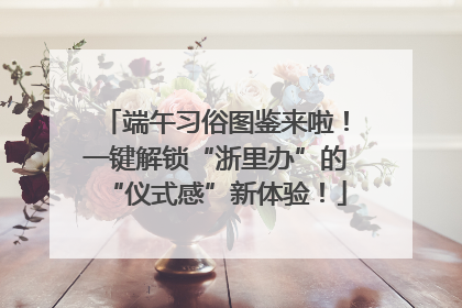 端午习俗图鉴来啦！一键解锁“浙里办”的“仪式感”新体验！