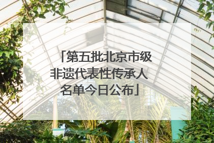 第五批北京市级非遗代表性传承人名单今日公布