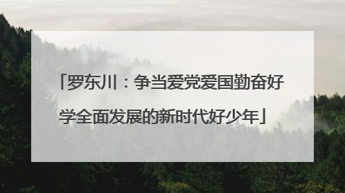 罗东川：争当爱党爱国勤奋好学全面发展的新时代好少年