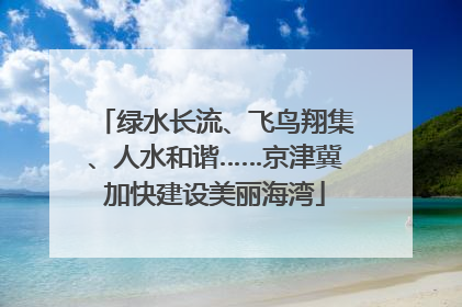 绿水长流、飞鸟翔集、人水和谐……京津冀加快建设美丽海湾