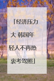 经济压力大 韩国年轻人不再热衷考驾照
