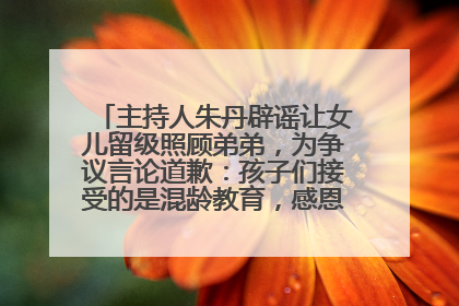 主持人朱丹辟谣让女儿留级照顾弟弟，为争议言论道歉：孩子们接受的是混龄教育，感恩每一条批评