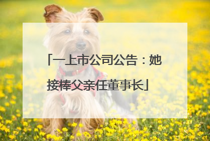 一上市公司公告：她接棒父亲任董事长