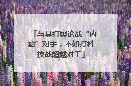 与其打舆论战“内涵”对手，不如打科技战超越对手