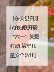 东安县白牙市镇妇联开展“六一”关爱行动 筑牢儿童安全防线