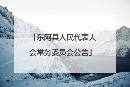 东阿县人民代表大会常务委员会公告