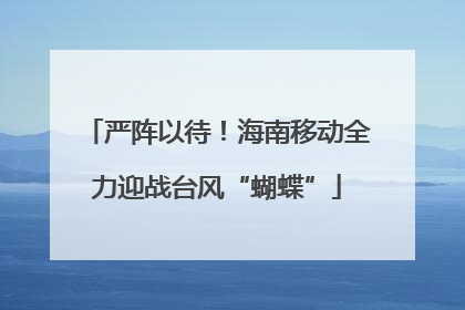 严阵以待！海南移动全力迎战台风“蝴蝶”