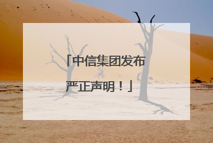 中信集团发布严正声明！