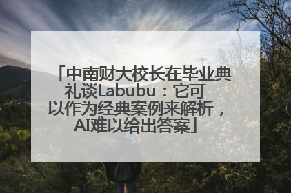 中南财大校长在毕业典礼谈Labubu：它可以作为经典案例来解析，AI难以给出答案