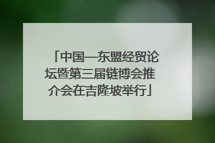 中国—东盟经贸论坛暨第三届链博会推介会在吉隆坡举行