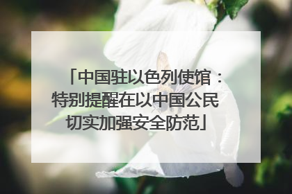 中国驻以色列使馆：特别提醒在以中国公民切实加强安全防范