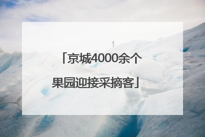 京城4000余个果园迎接采摘客