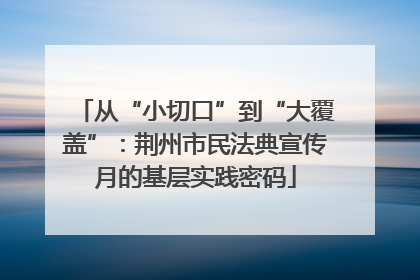从“小切口”到“大覆盖”：荆州市民法典宣传月的基层实践密码