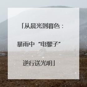 从晨光到暮色：暴雨中“电骡子”逆行送光明