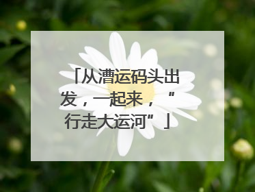 从漕运码头出发，一起来，“行走大运河”