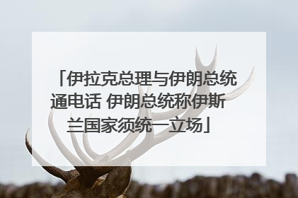 伊拉克总理与伊朗总统通电话 伊朗总统称伊斯兰国家须统一立场