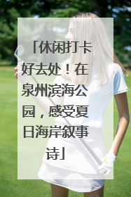 休闲打卡好去处！在泉州滨海公园，感受夏日海岸叙事诗