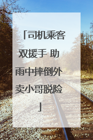 司机乘客双援手 助雨中摔倒外卖小哥脱险
