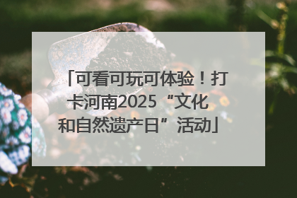 可看可玩可体验！打卡河南2025“文化和自然遗产日”活动
