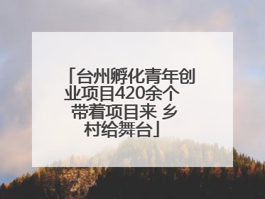 台州孵化青年创业项目420余个 带着项目来 乡村给舞台