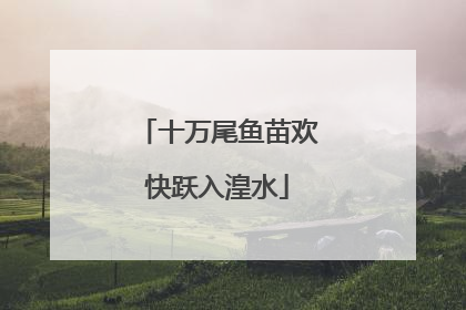十万尾鱼苗欢快跃入湟水