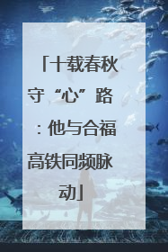 十载春秋守“心”路：他与合福高铁同频脉动
