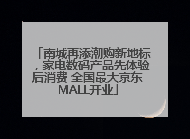 南城再添潮购新地标，家电数码产品先体验后消费 全国最大京东MALL开业