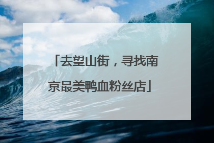去望山街，寻找南京最美鸭血粉丝店